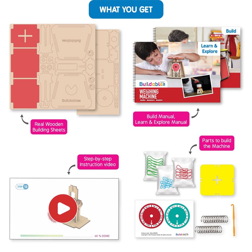 Skillmatics Buildables Weighing Machine - Kids Build Meaningful STEM