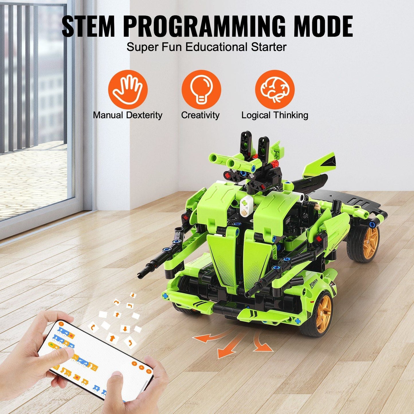VEVOR STEM Building Toys for Kids 2 in 1 App & Remote Control