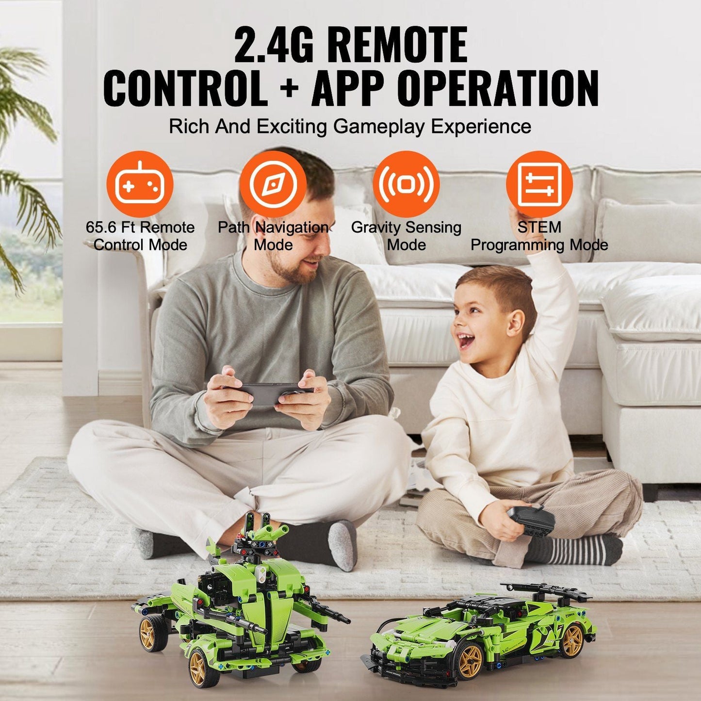 VEVOR STEM Building Toys for Kids 2 in 1 App & Remote Control