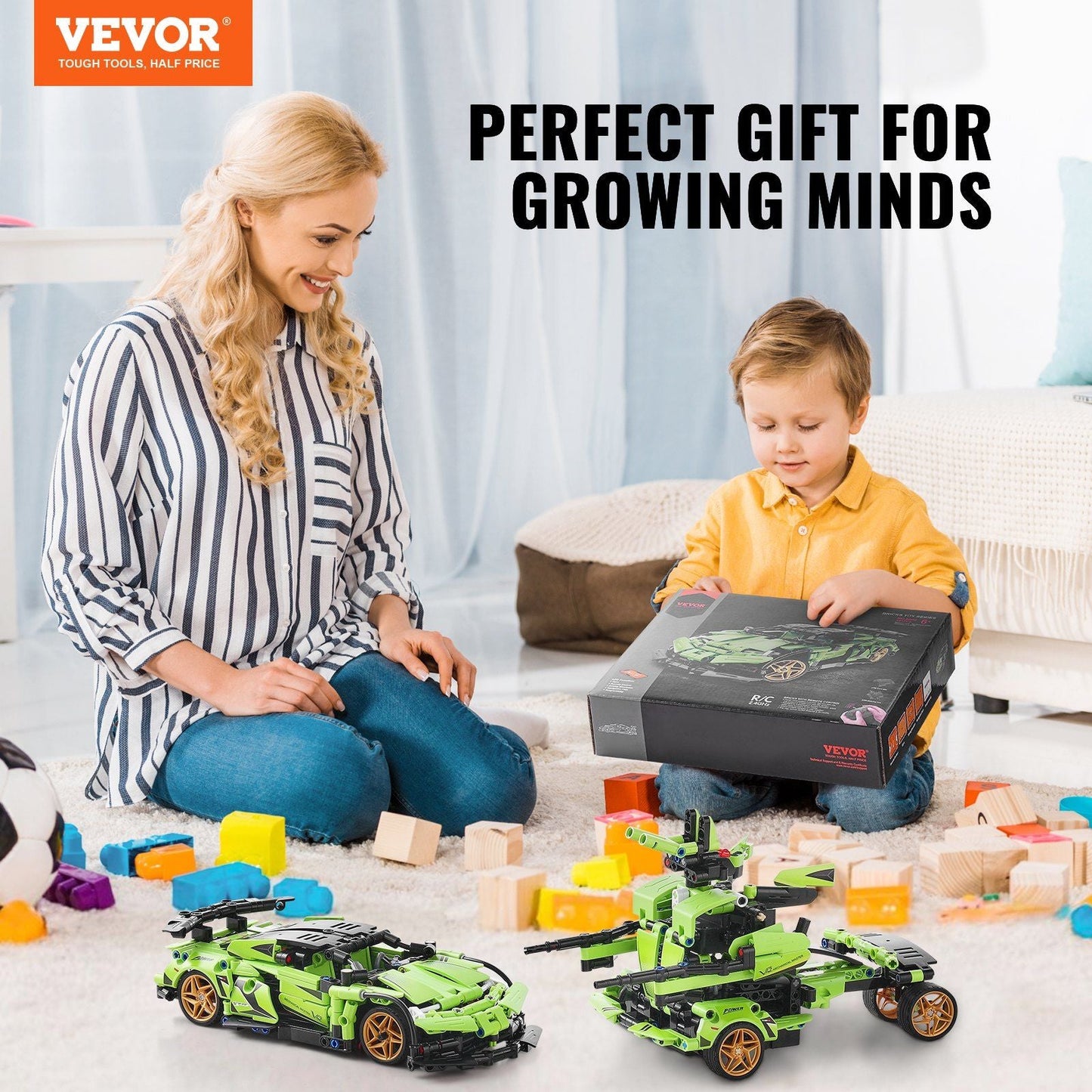 VEVOR STEM Building Toys for Kids 2 in 1 App & Remote Control